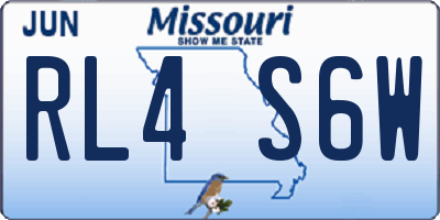 MO license plate RL4S6W