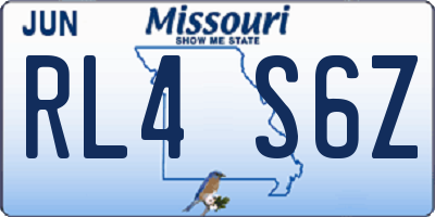 MO license plate RL4S6Z