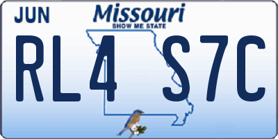 MO license plate RL4S7C