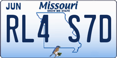 MO license plate RL4S7D