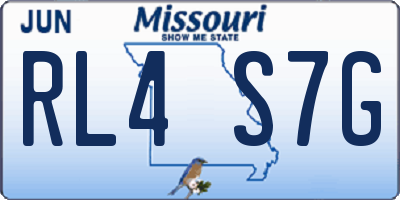 MO license plate RL4S7G