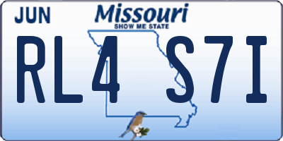 MO license plate RL4S7I