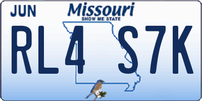 MO license plate RL4S7K