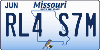 MO license plate RL4S7M