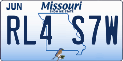 MO license plate RL4S7W