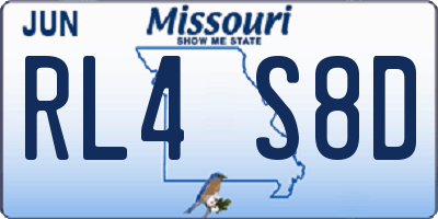 MO license plate RL4S8D