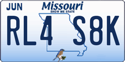 MO license plate RL4S8K