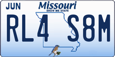 MO license plate RL4S8M