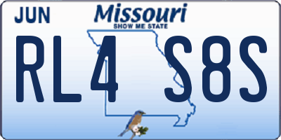 MO license plate RL4S8S