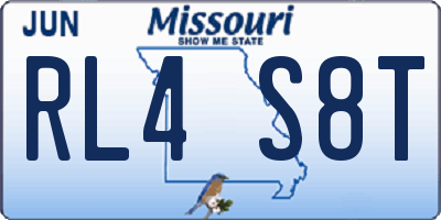 MO license plate RL4S8T