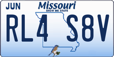 MO license plate RL4S8V