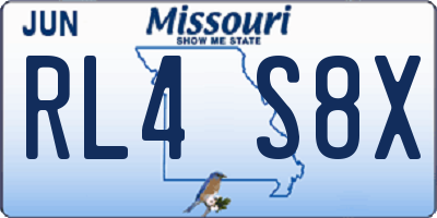 MO license plate RL4S8X