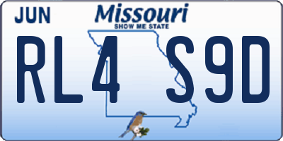MO license plate RL4S9D
