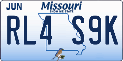 MO license plate RL4S9K