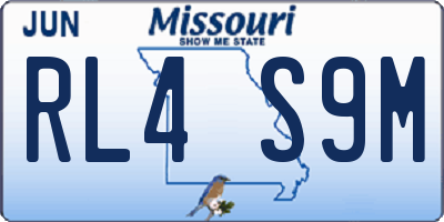 MO license plate RL4S9M