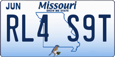 MO license plate RL4S9T
