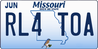MO license plate RL4T0A