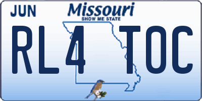 MO license plate RL4T0C