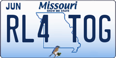 MO license plate RL4T0G