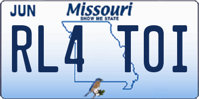 MO license plate RL4T0I