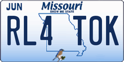 MO license plate RL4T0K