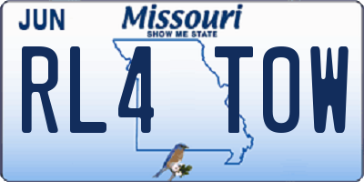 MO license plate RL4T0W