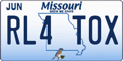 MO license plate RL4T0X