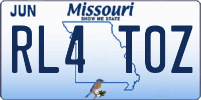 MO license plate RL4T0Z