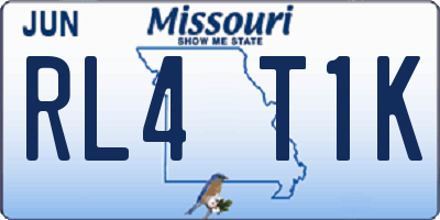 MO license plate RL4T1K
