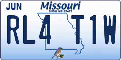MO license plate RL4T1W