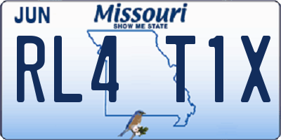 MO license plate RL4T1X