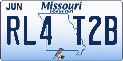 MO license plate RL4T2B