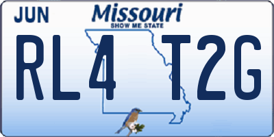 MO license plate RL4T2G