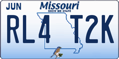 MO license plate RL4T2K