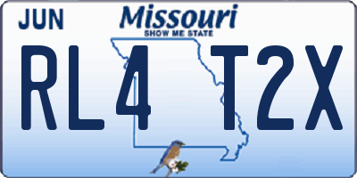 MO license plate RL4T2X