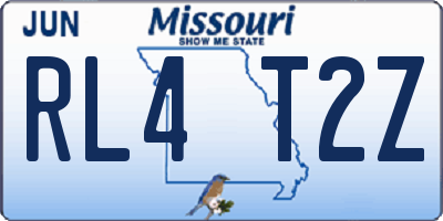 MO license plate RL4T2Z