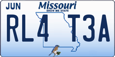MO license plate RL4T3A