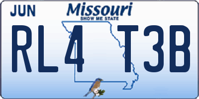 MO license plate RL4T3B