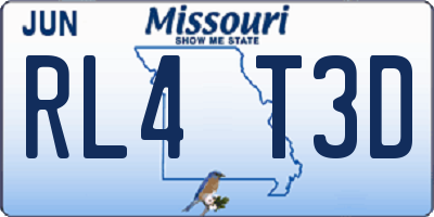 MO license plate RL4T3D