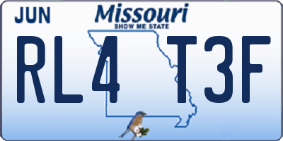 MO license plate RL4T3F