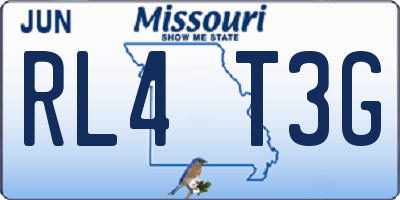 MO license plate RL4T3G