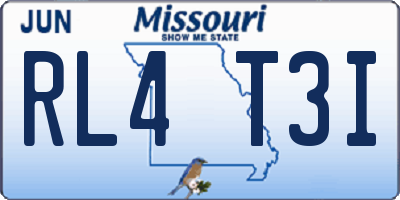 MO license plate RL4T3I