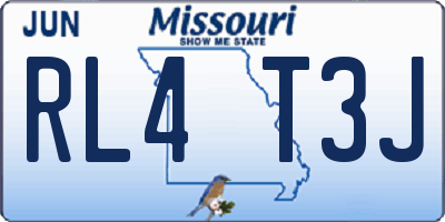 MO license plate RL4T3J
