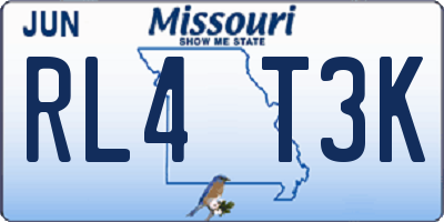 MO license plate RL4T3K