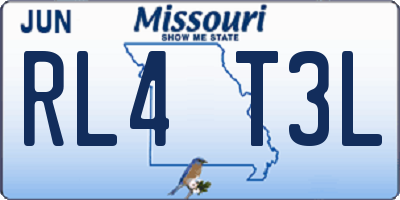 MO license plate RL4T3L