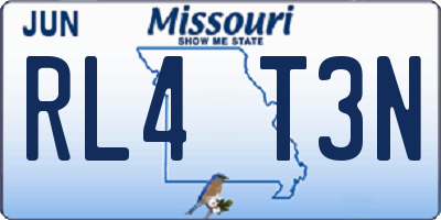 MO license plate RL4T3N