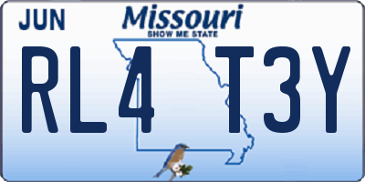 MO license plate RL4T3Y