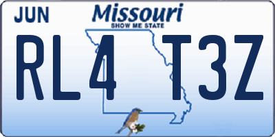 MO license plate RL4T3Z