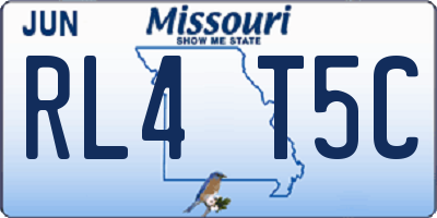 MO license plate RL4T5C