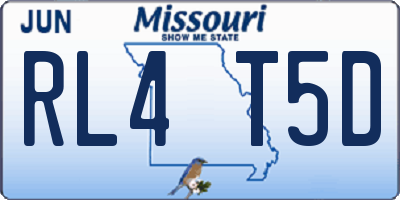 MO license plate RL4T5D